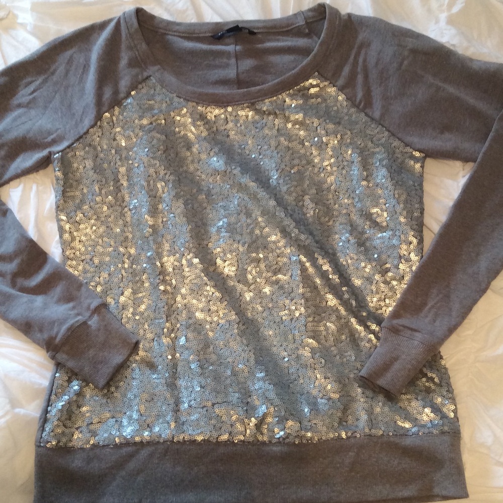Gray Sequin Women's Top